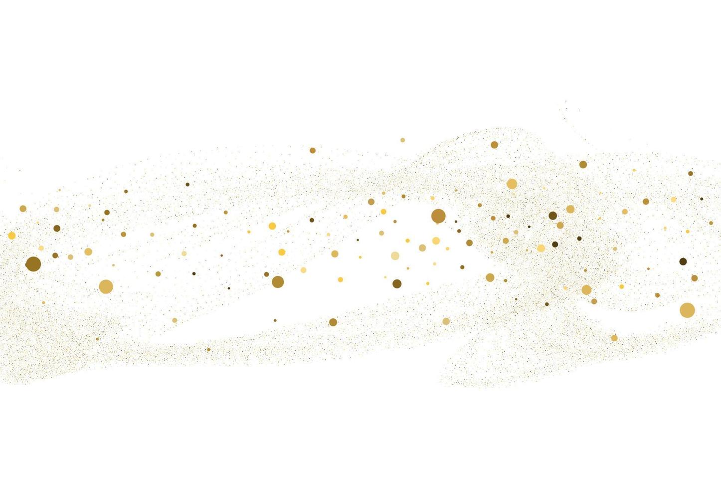 Light gold glitter round confetti background. vector