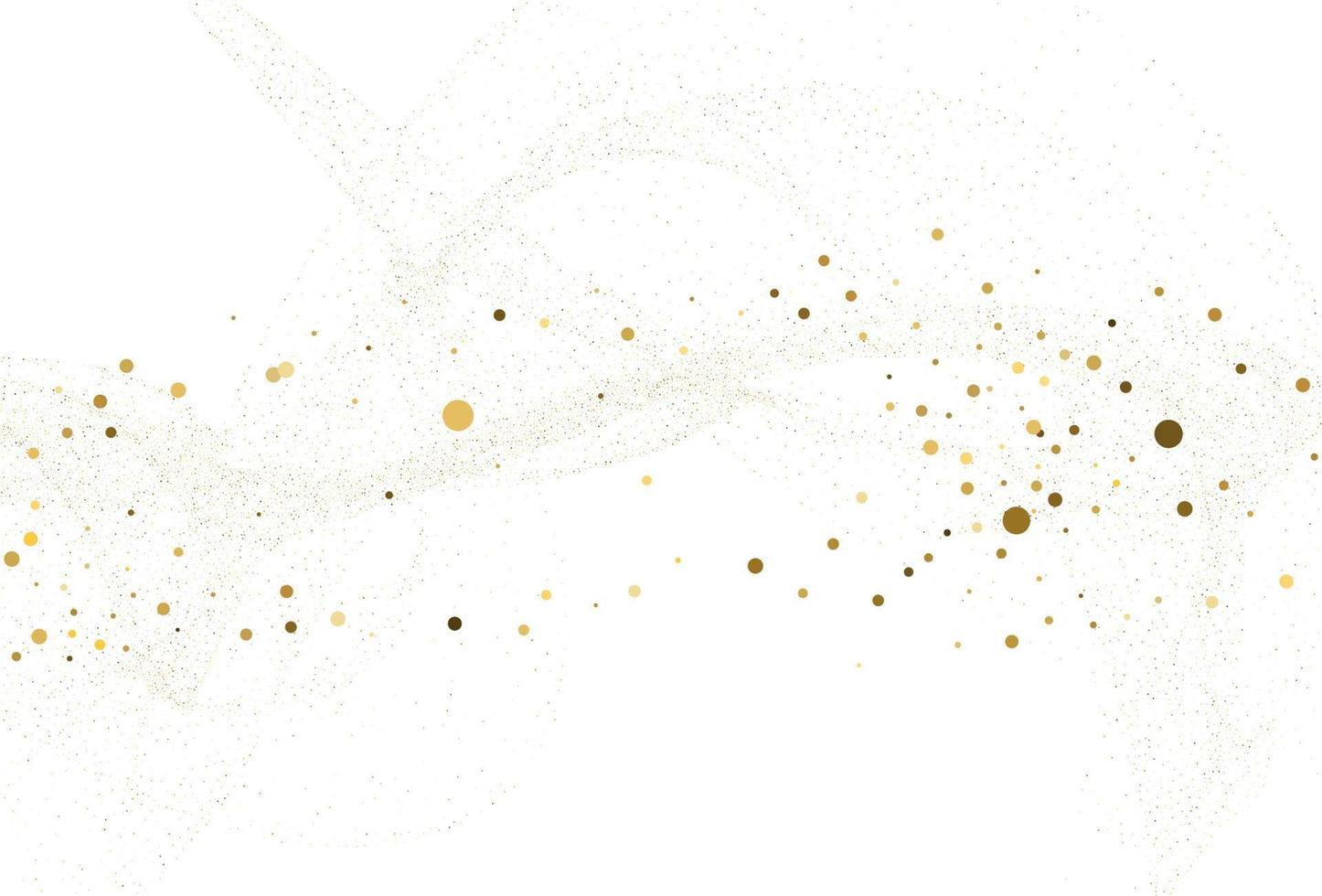 Light gold glitter round confetti background. vector