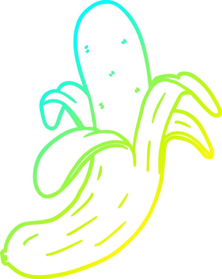 cold gradient line drawing cartoon banana vector
