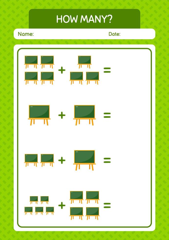 cuantos juego de contar con pizarra. hoja de trabajo para ninos en edad preescolar hoja de actividades para ninos 10588629 Vector en Vecteezy