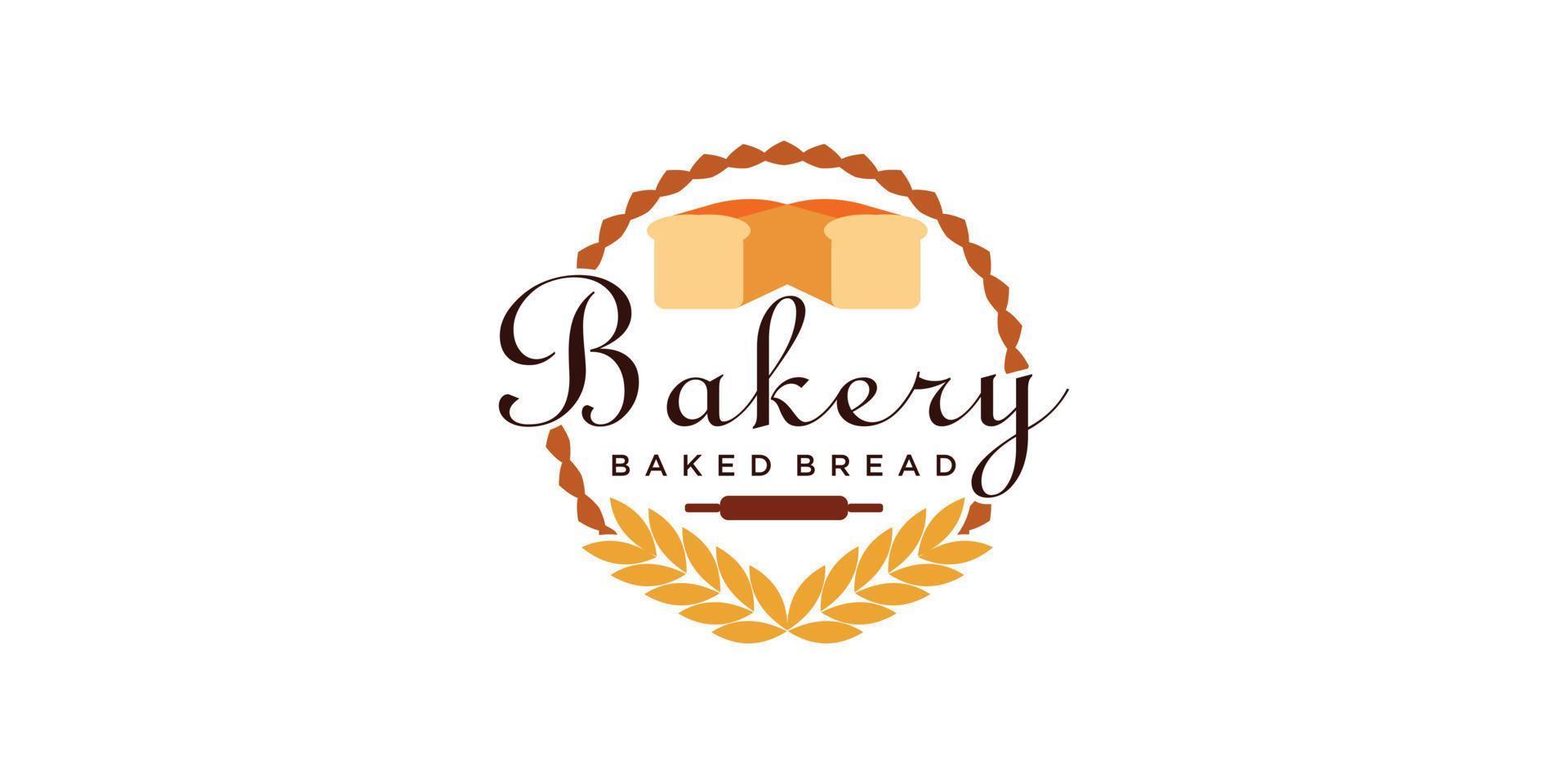 bakery logo template with creative concept vector