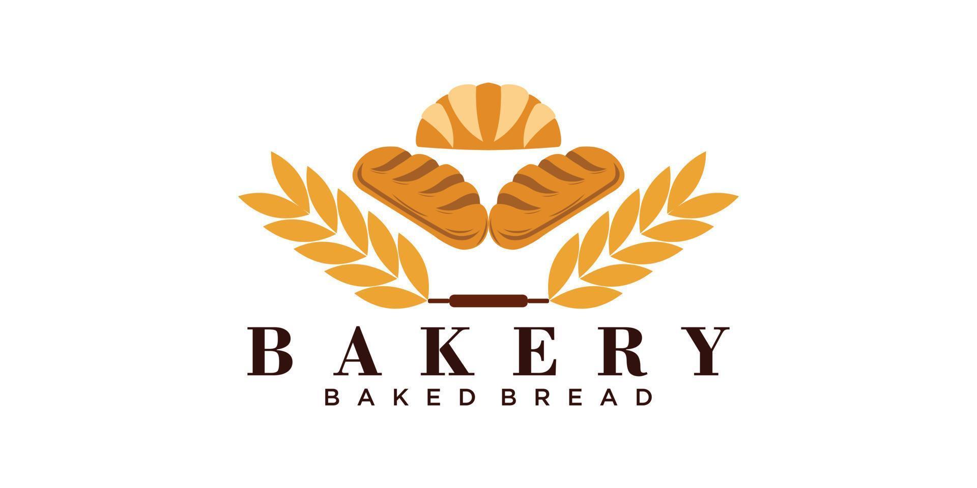 bakery logo template with creative concept vector