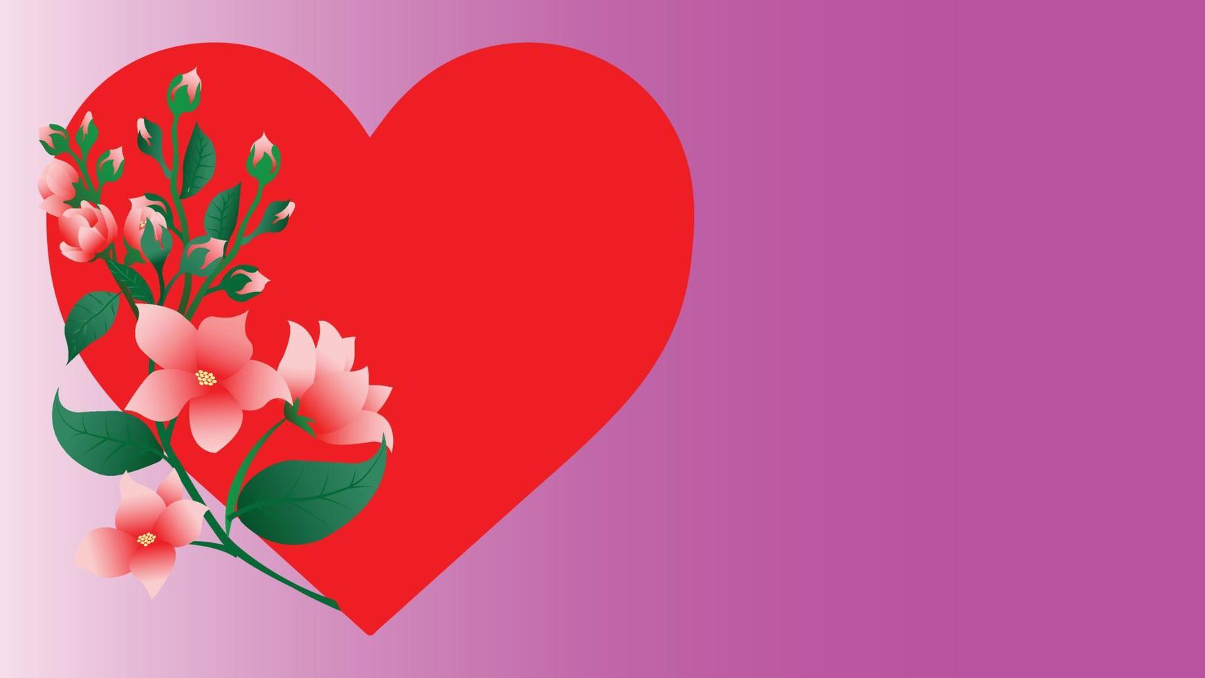 A bunch of red flowers isolated on background. Greeting card. vector