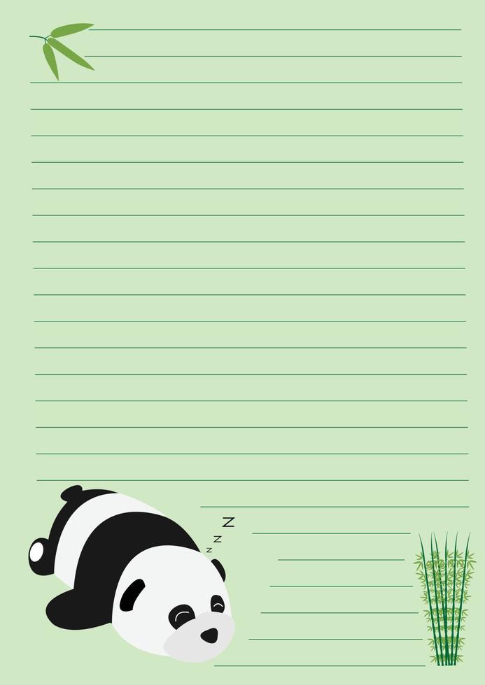 Green paper notebook with lines for writing. vector