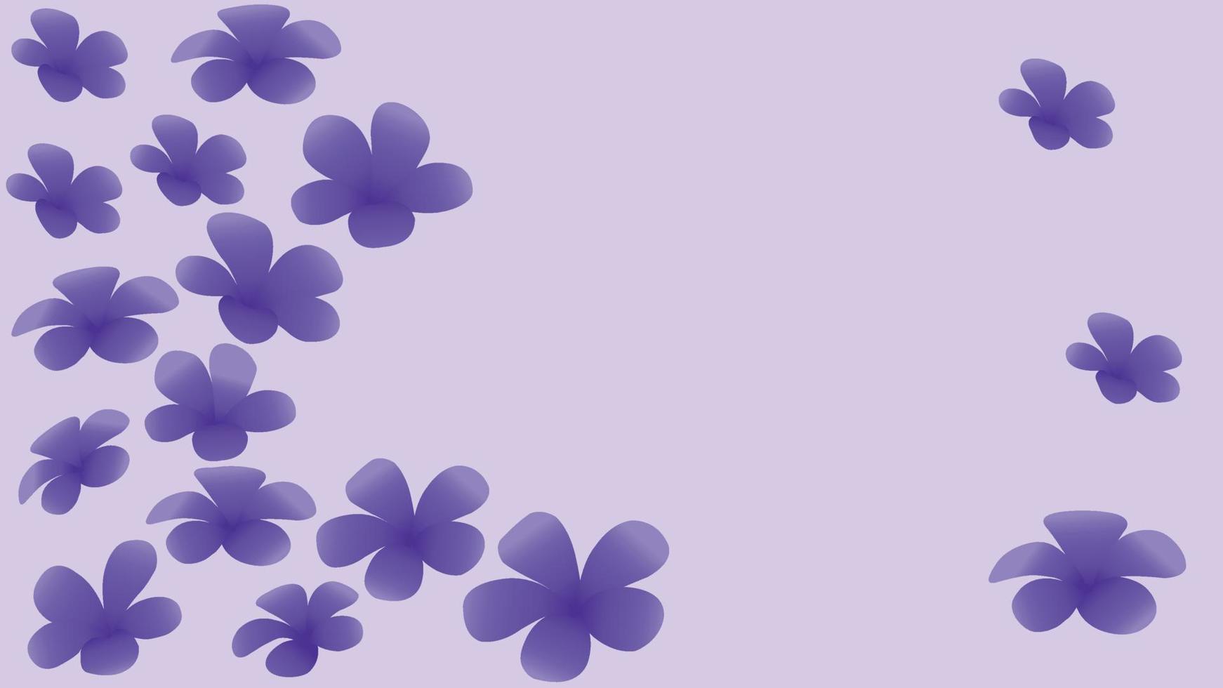 ilustración de racimo de flores moradas aislada sobre fondo morado claro. vector