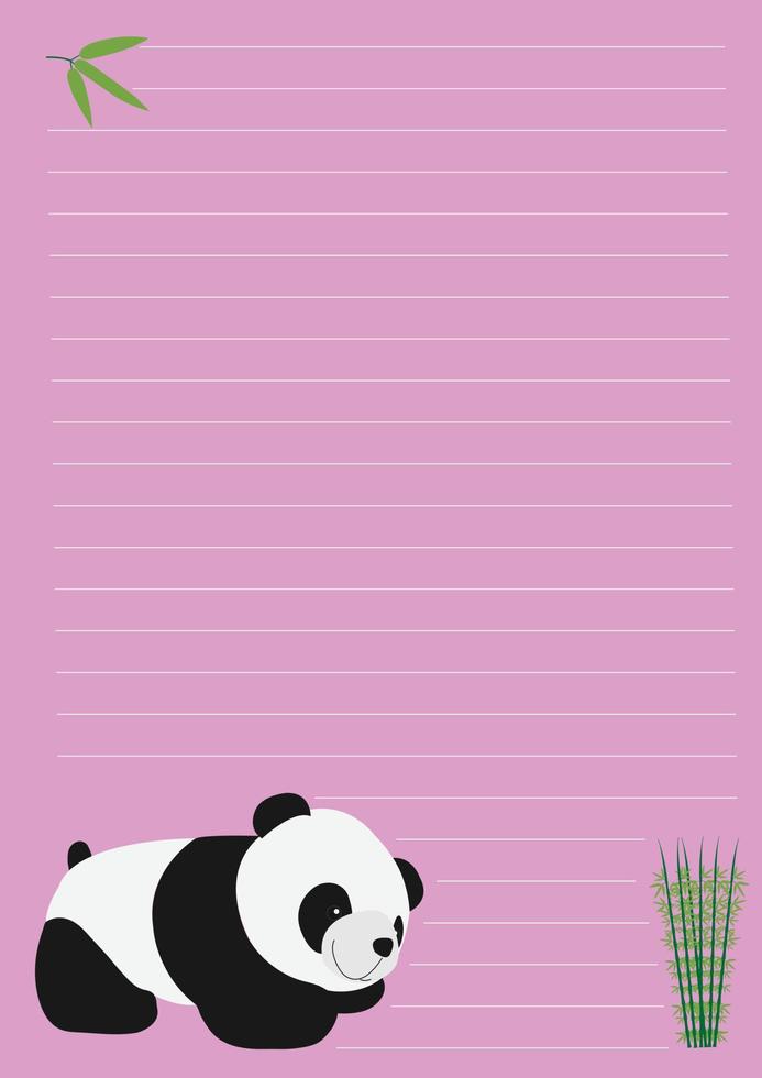 Pink paper notebook with lines for writing. vector