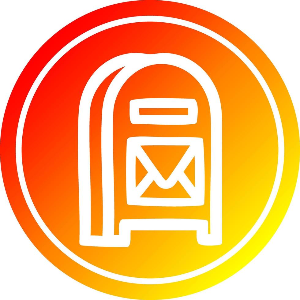 mail box circular in hot gradient spectrum vector