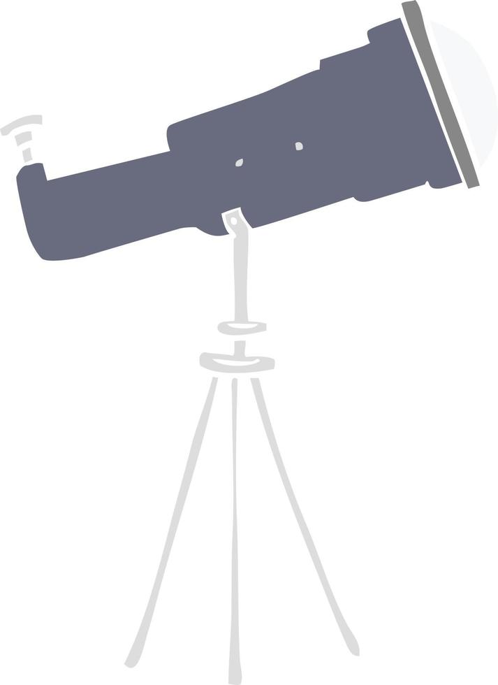 cartoon doodle of a large telescope vector