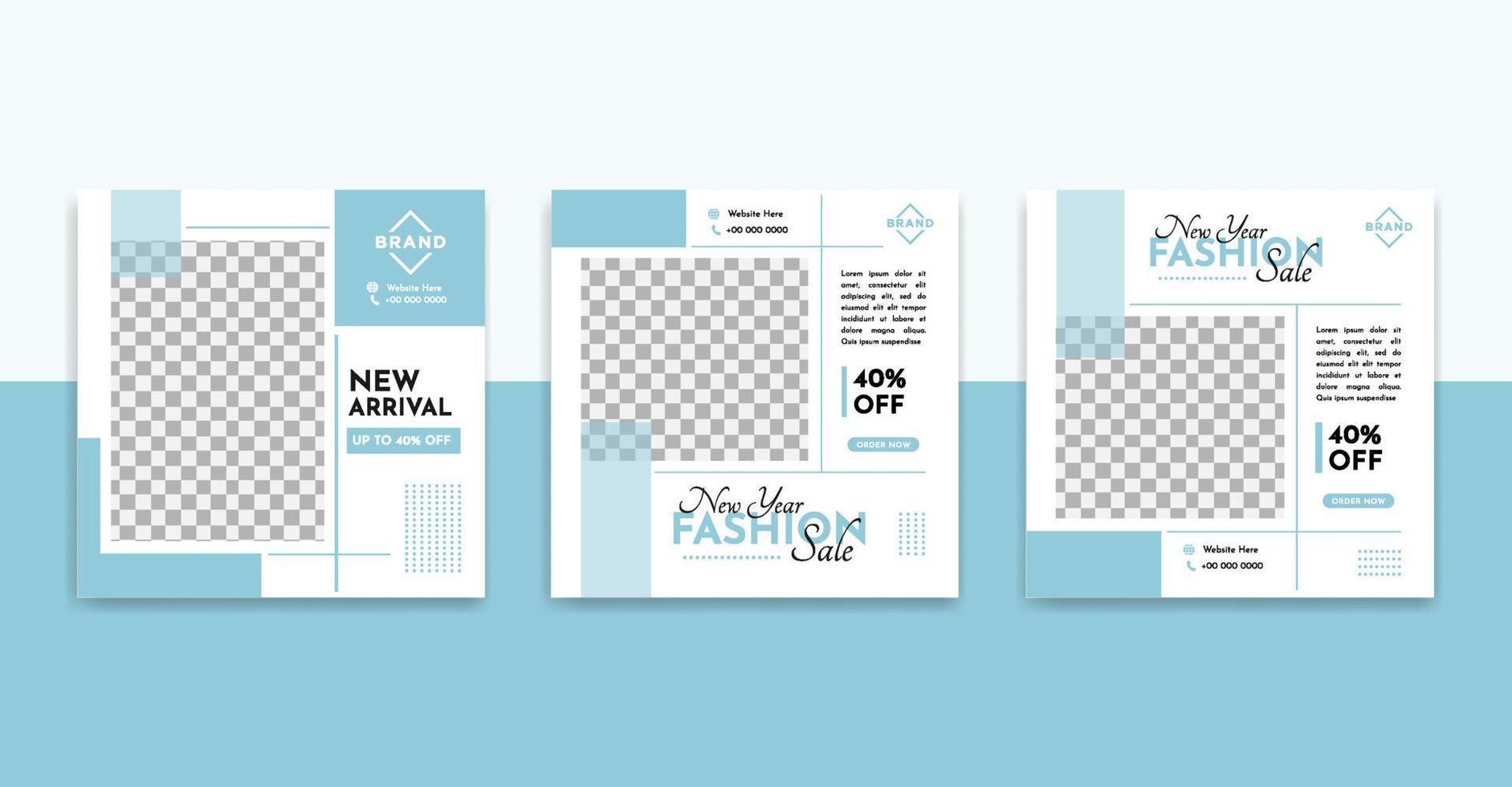 Social Media Post Template for Fashion Sale Promotion vector