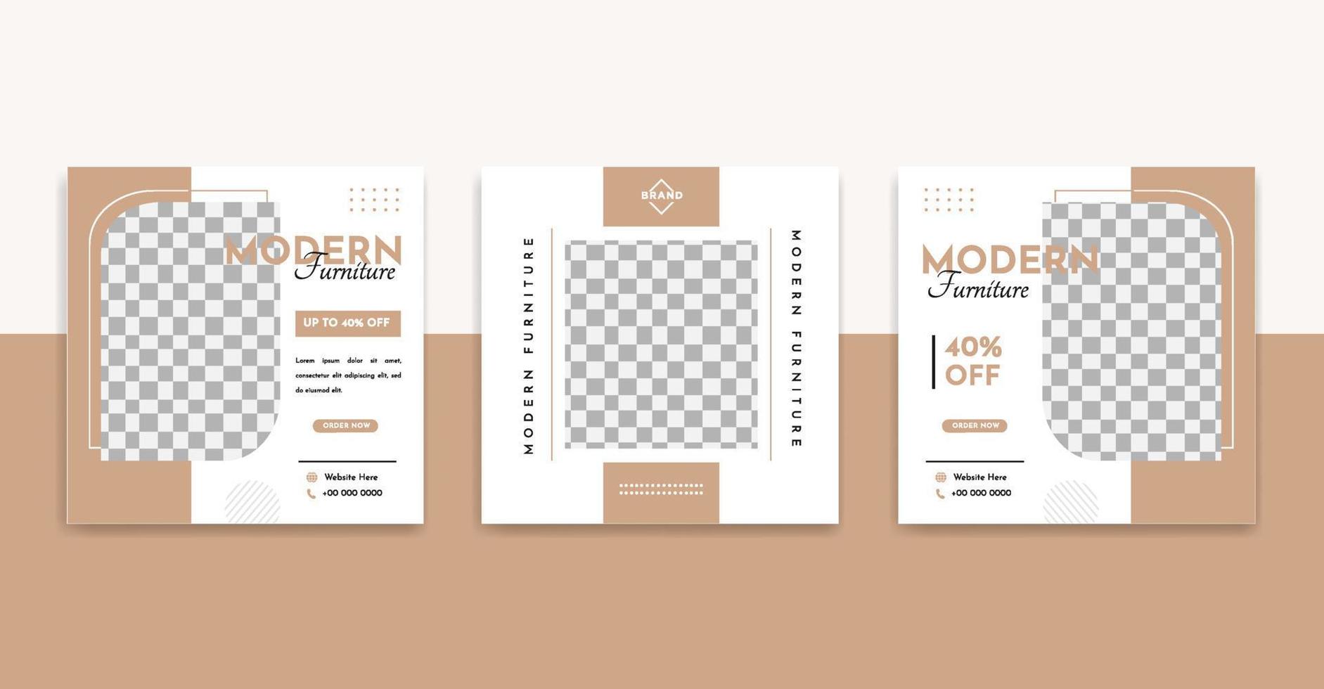 Social Media Post Template for Furniture Sale Promotion vector