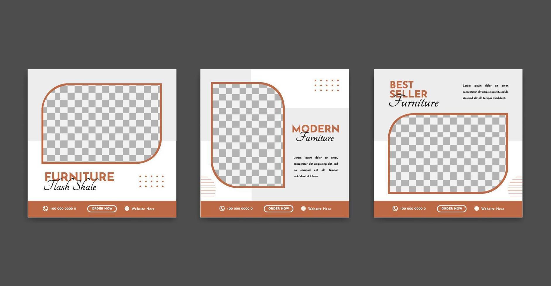 Social Media Post Template for Furniture Sale Promotion vector