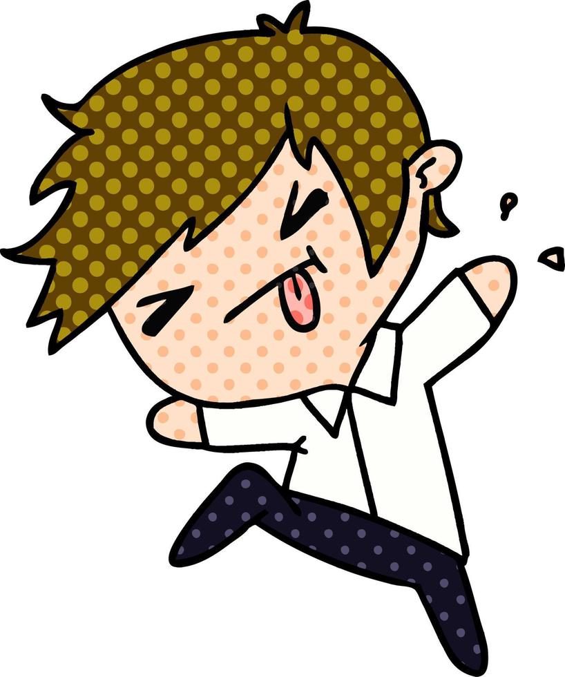 cartoon of a kawaii cute boy vector