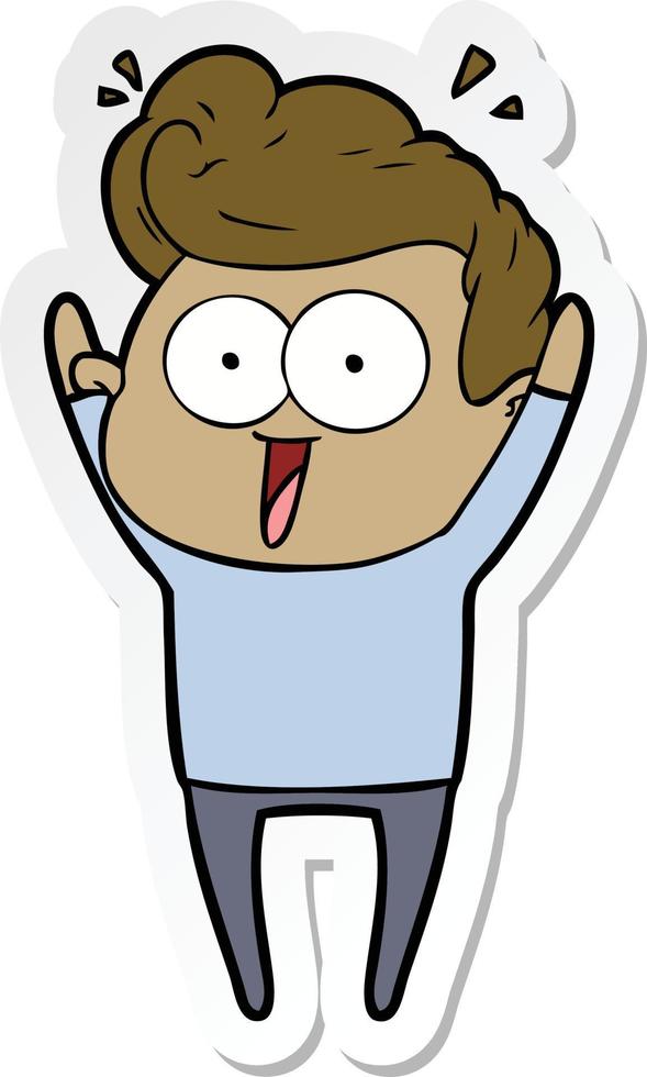 sticker of a cartoon man vector