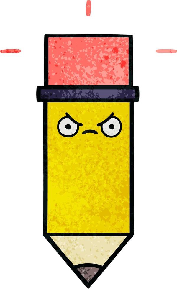 retro grunge texture cartoon pencil vector