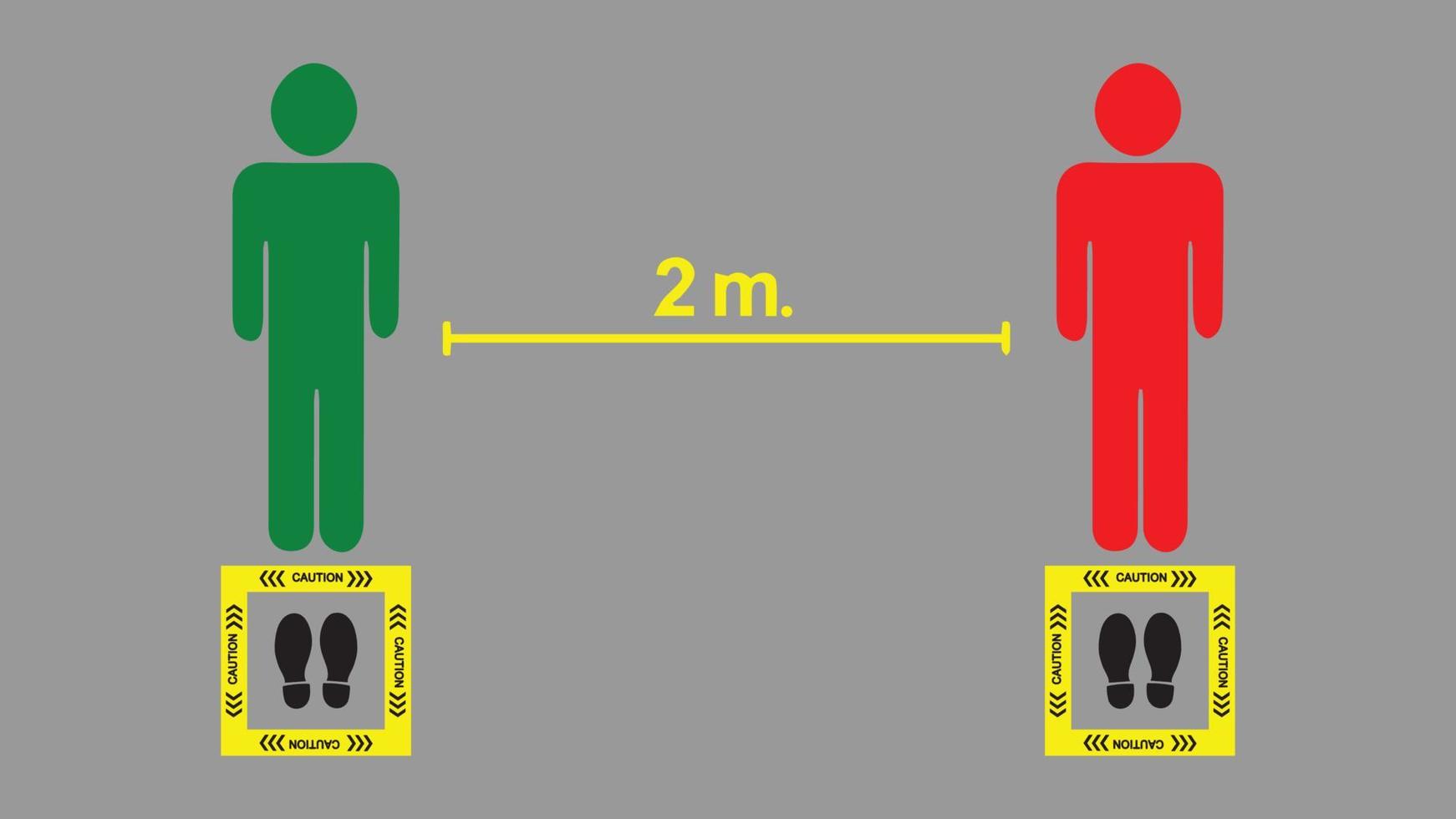 Position warning sign sticker reminding of keeping distance to protect from Coronavirus vector