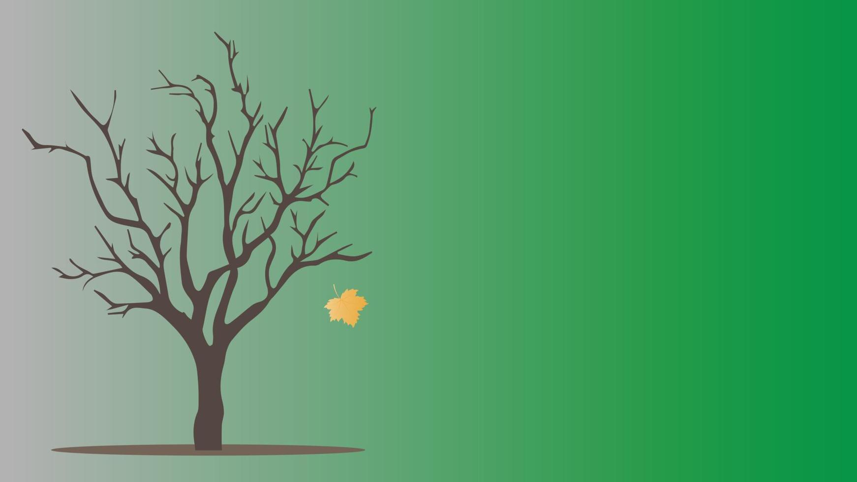 The last leaf fell from the dead tree. vector