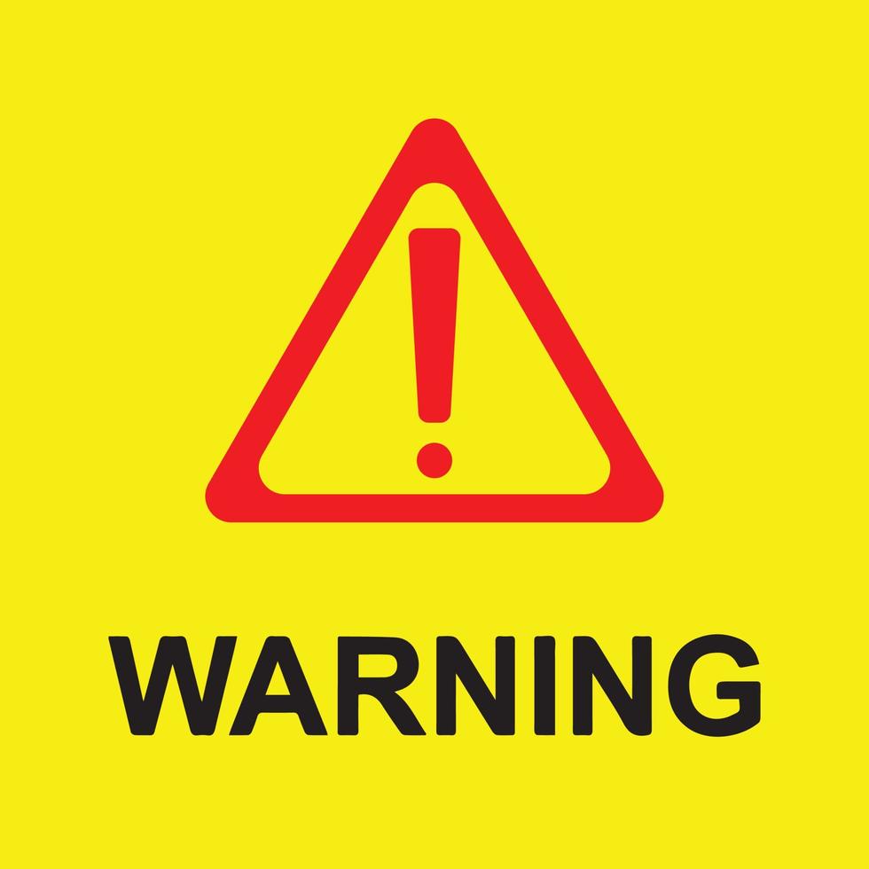 Black and Red signs and symbols of warning isolated on yellow background. vector