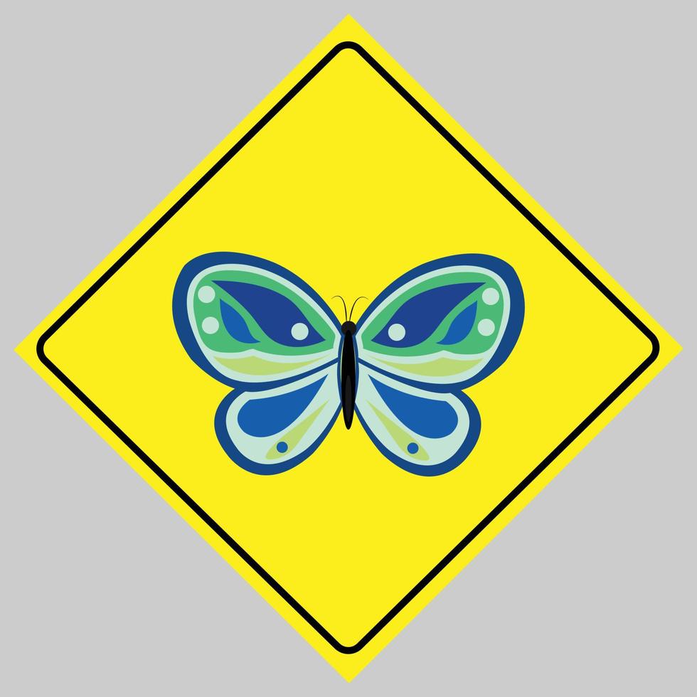 el símbolo para usar un signo y símbolo indica el área de la mariposa aislada sobre fondo amarillo.máscara facial aislada sobre fondo amarillo. vector