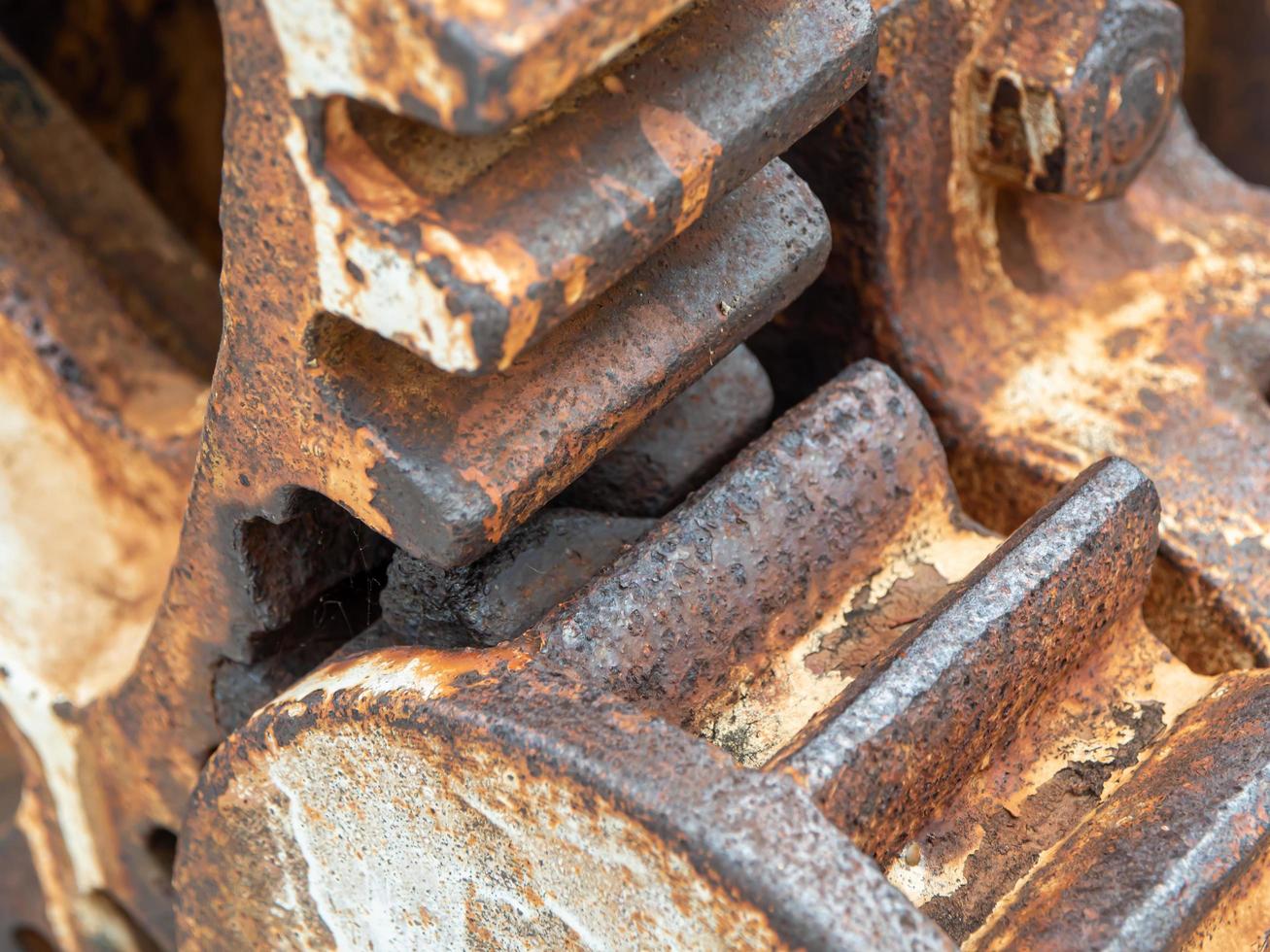 Rusty and metallic gear wheel, part of old machine photo