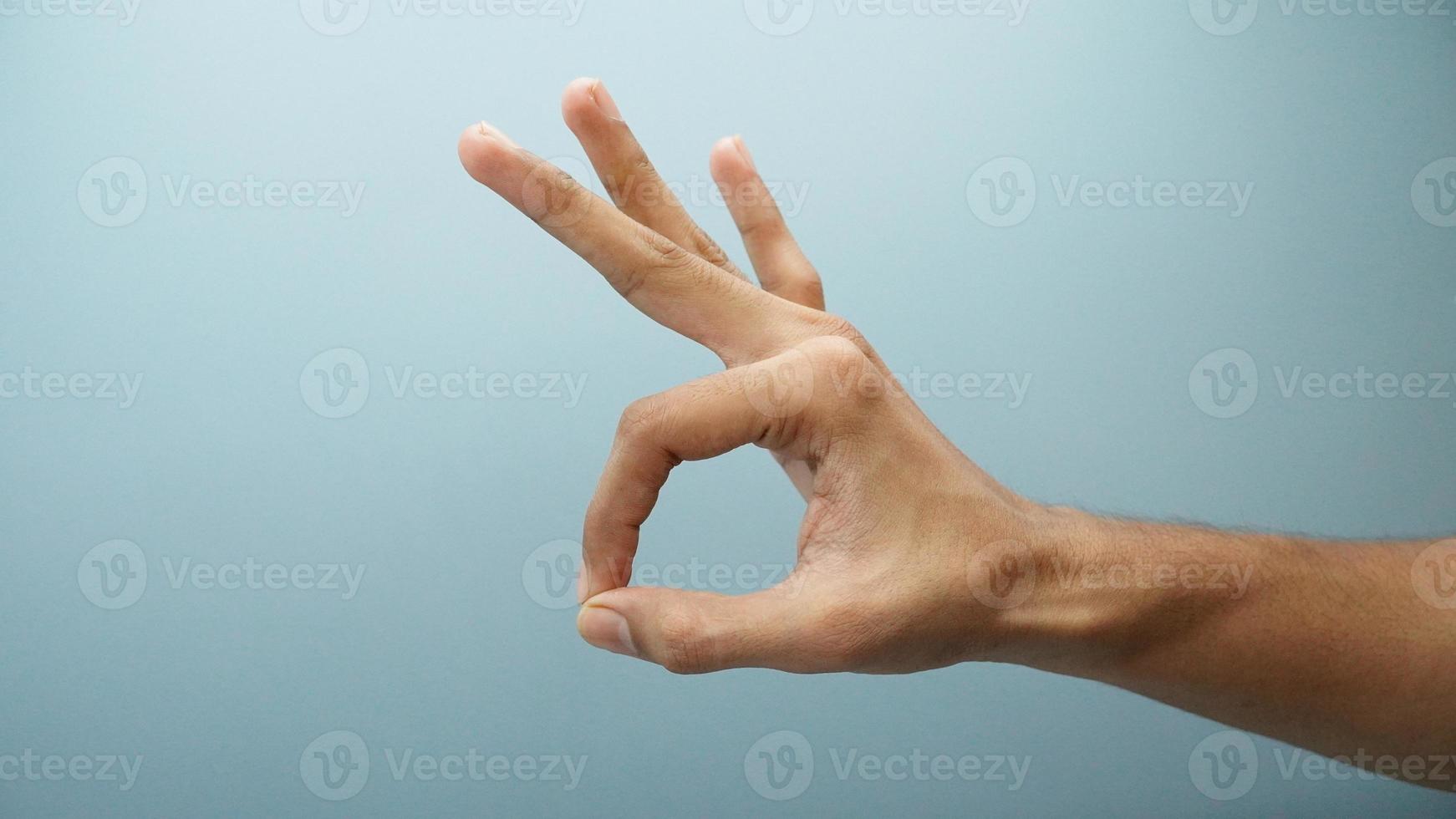 Hand drawn ok sign concept image photo