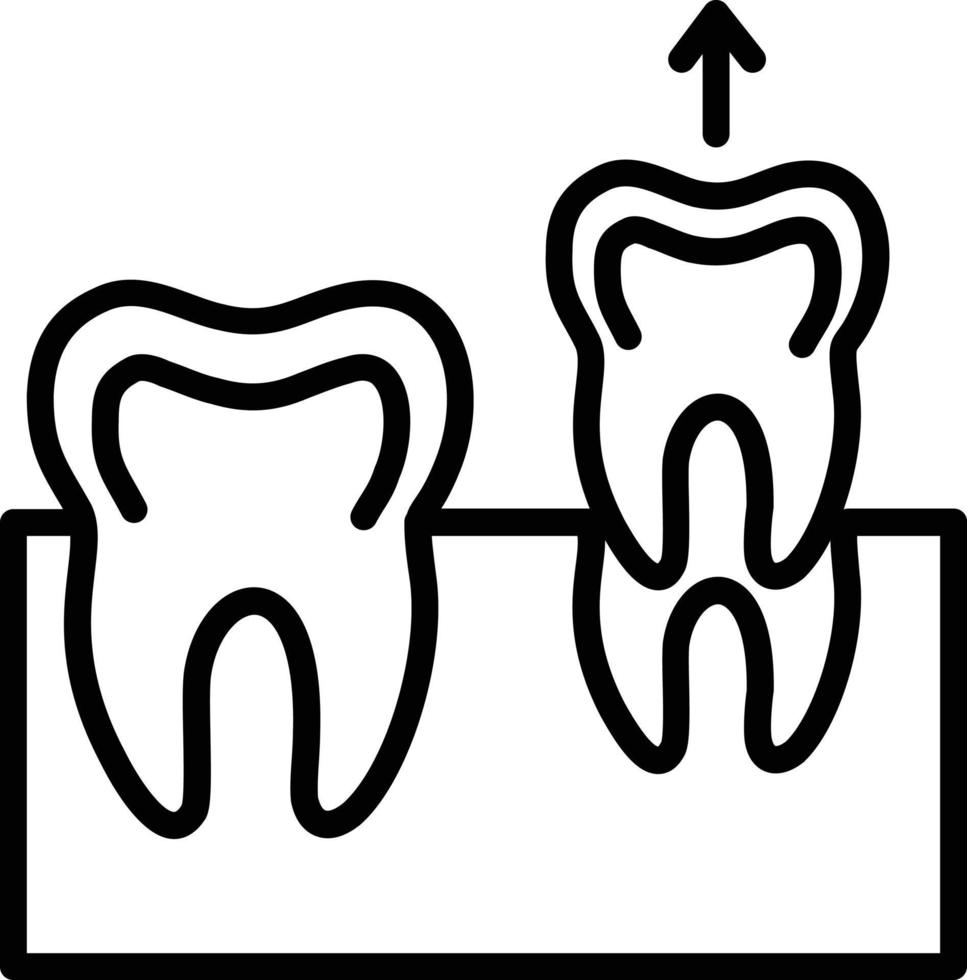 Teeth Remove Line Icon vector