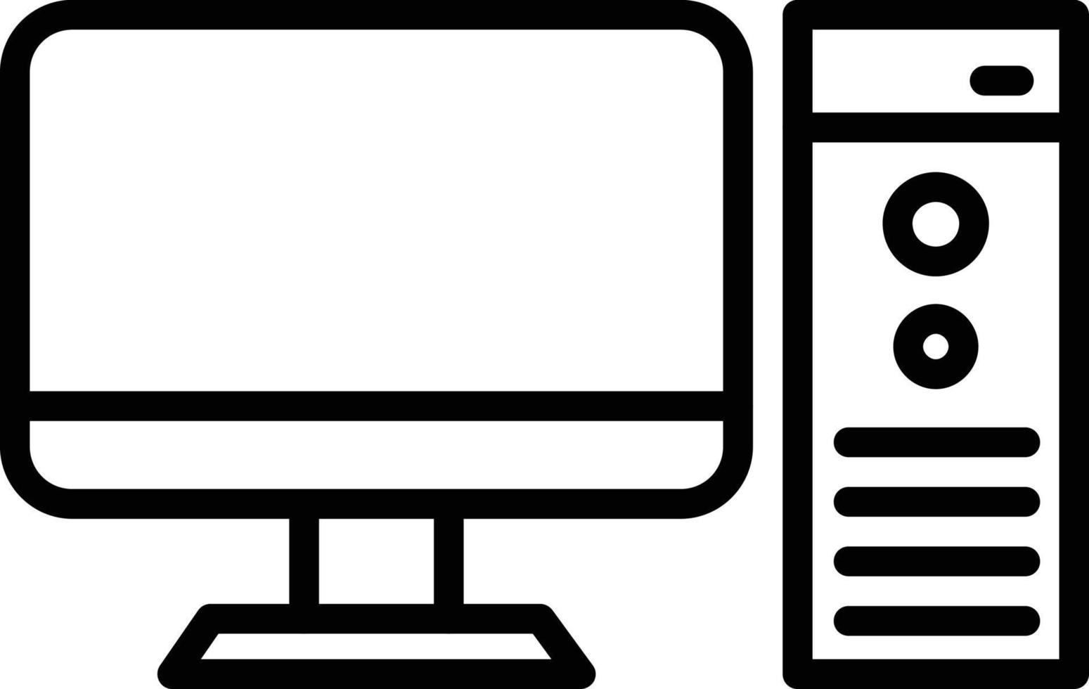 icono de línea de computadora vector