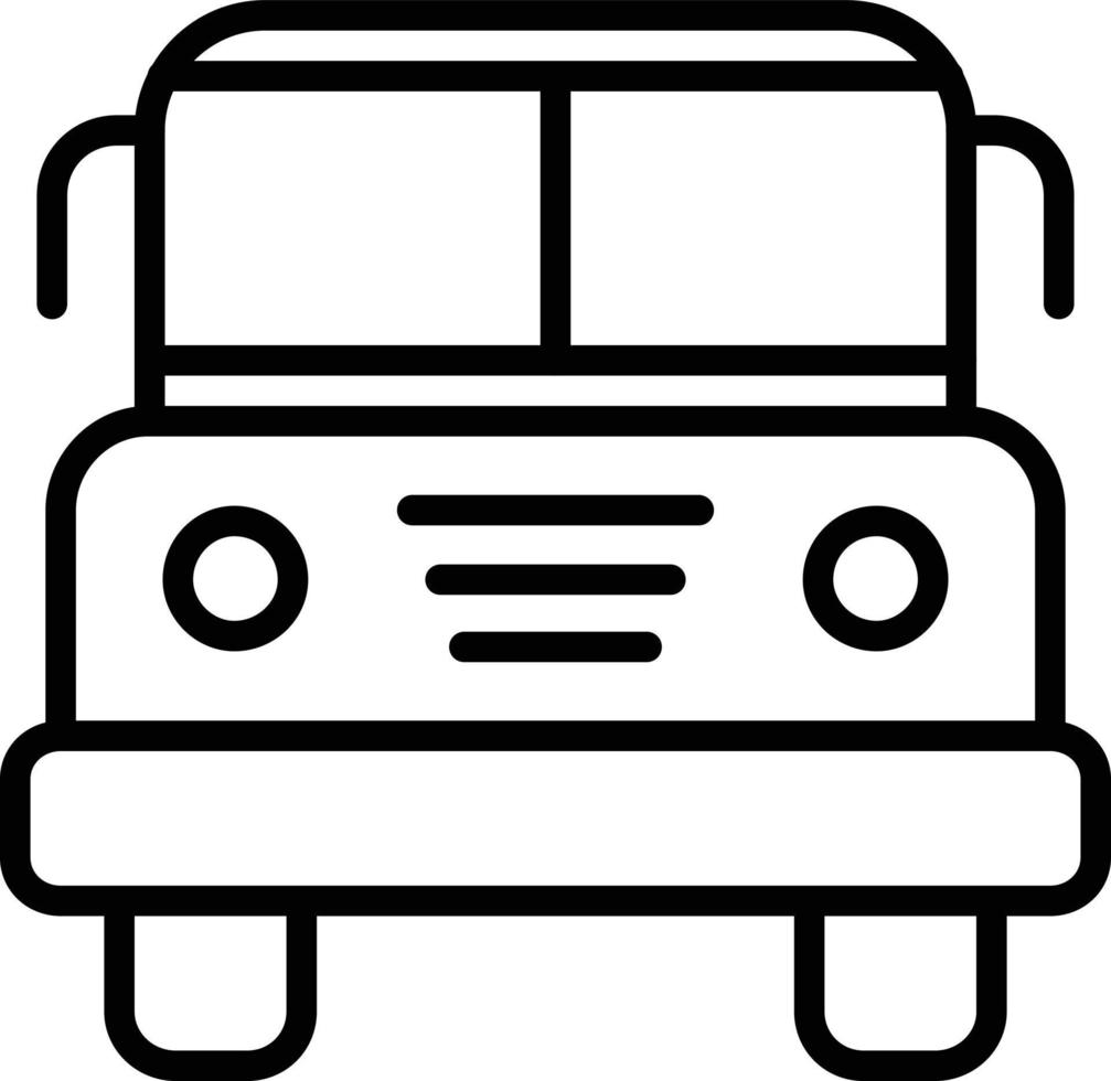 icono de línea de autobús escolar vector