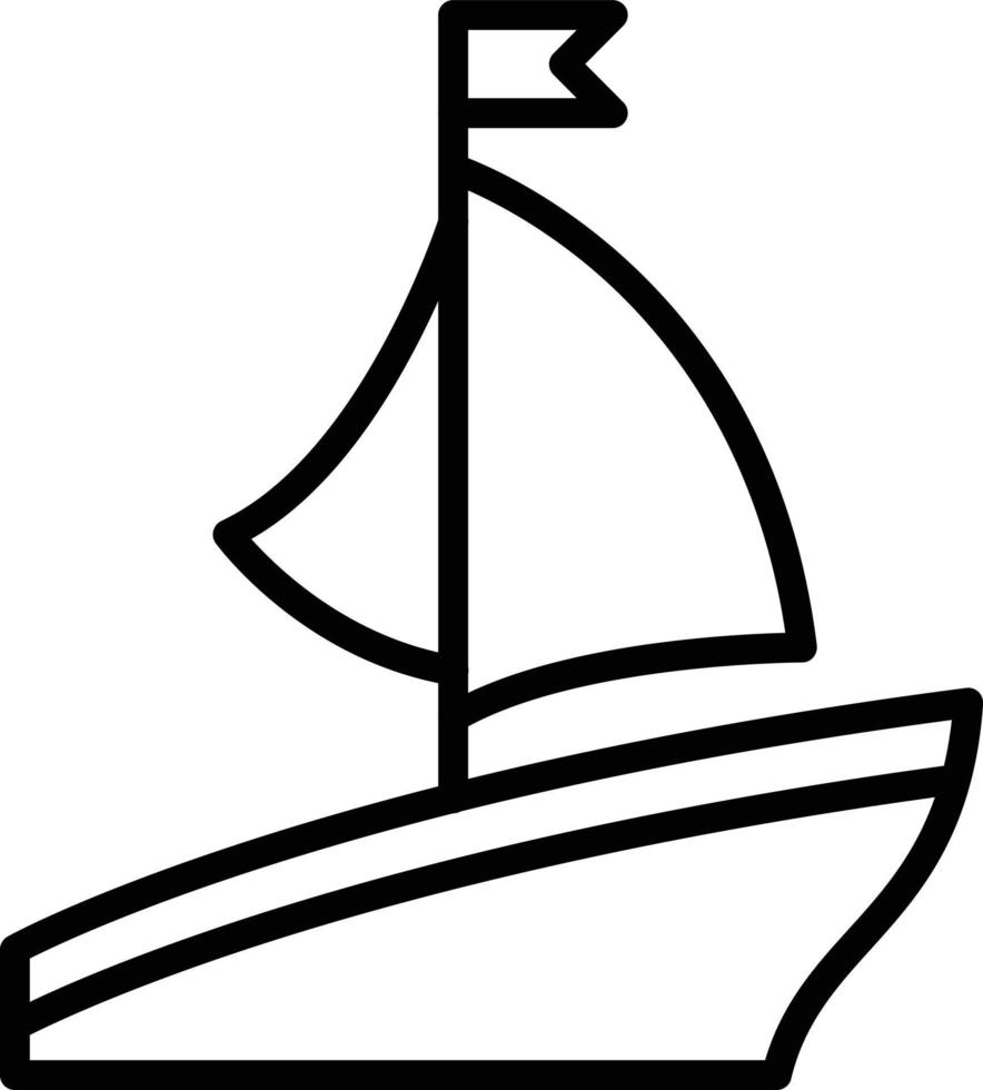 icono de línea de barco vector