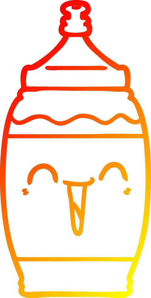 warm gradient line drawing cartoon happy sports drink vector