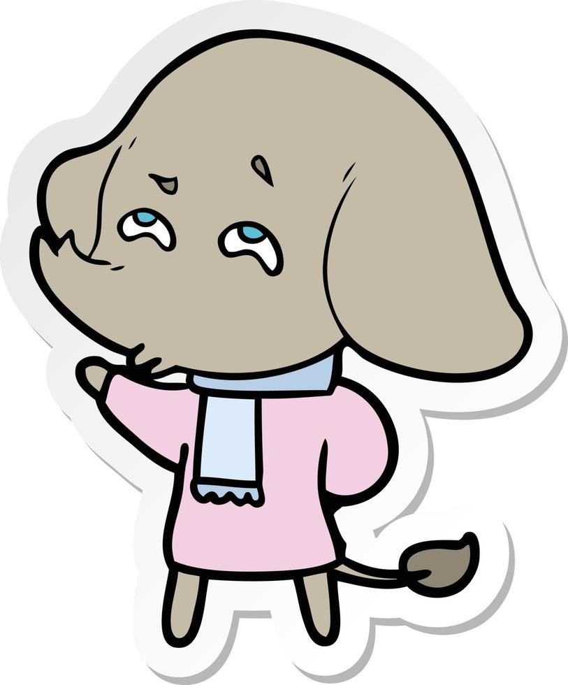 sticker of a cartoon elephant remembering vector