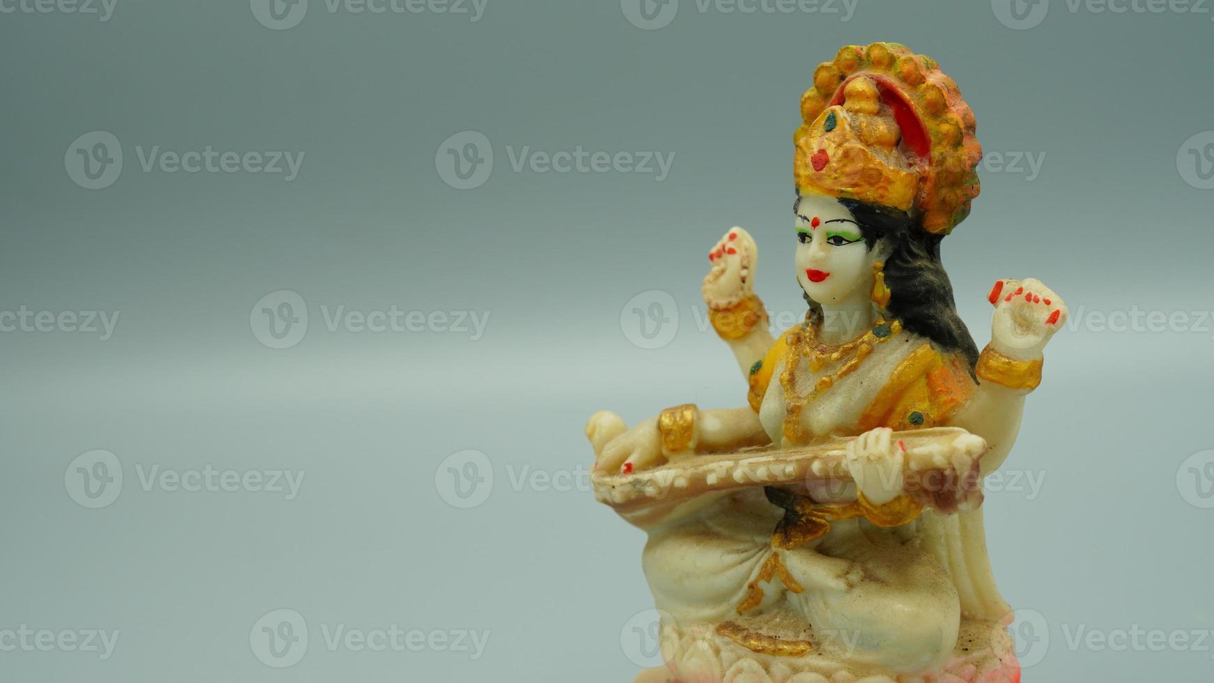 indian hindu god saraswati mata image hd on white background photo