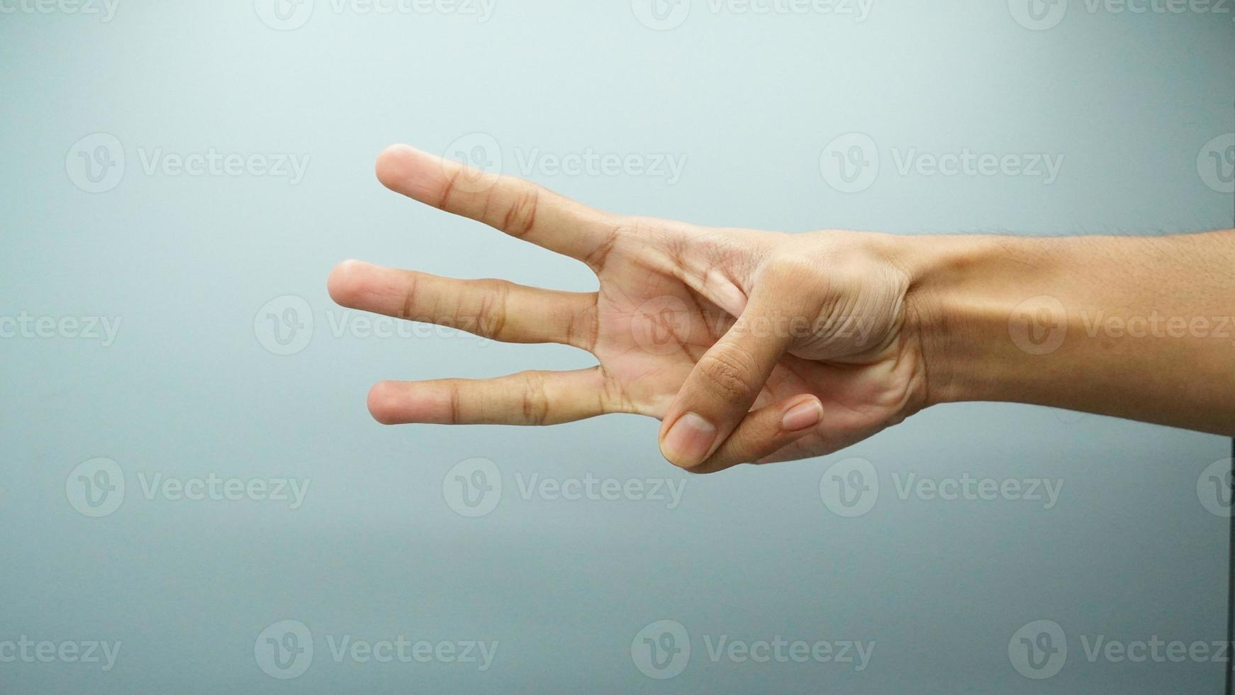 Number Three man Hand concept image photo