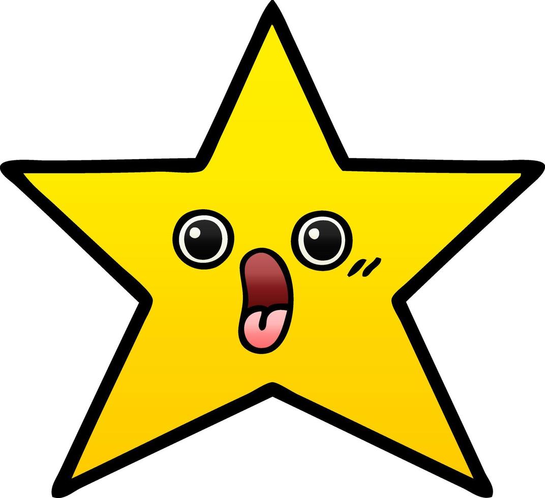 gradient shaded cartoon gold star vector