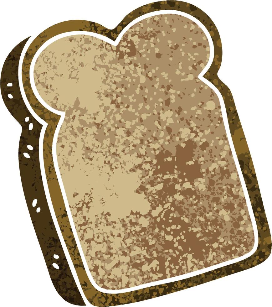quirky retro illustration style cartoon slice of bread vector