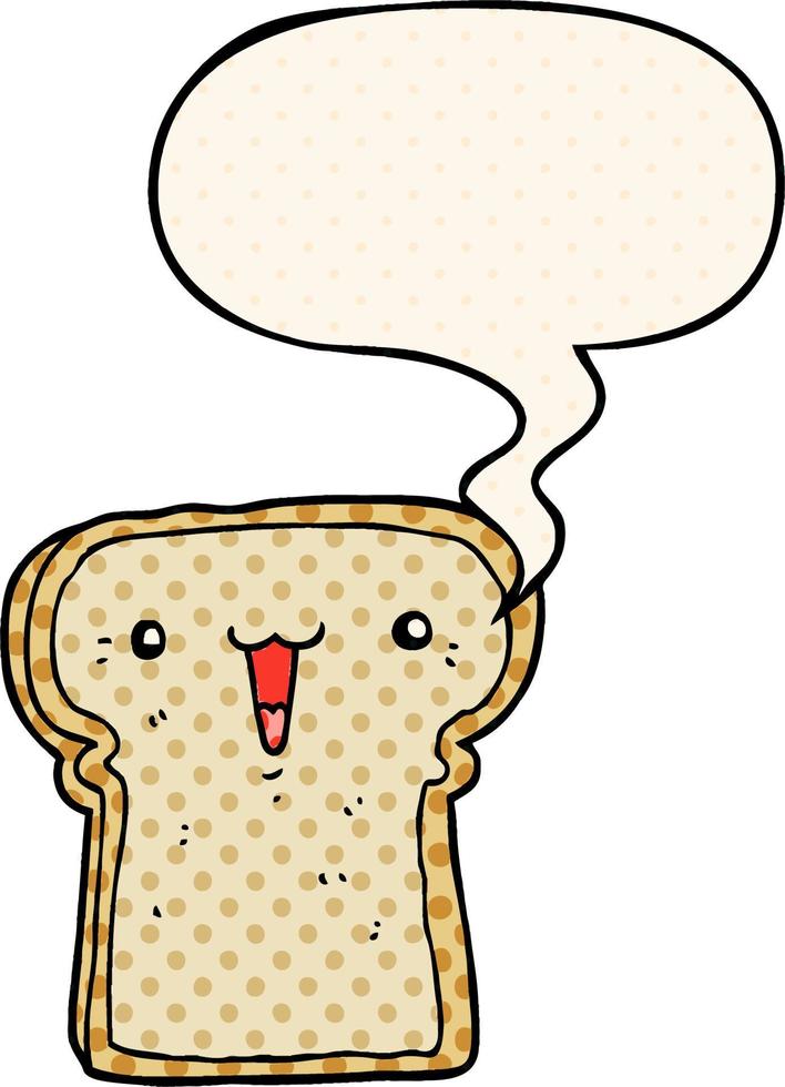 cute cartoon drawing and speech bubble in comic book style vector
