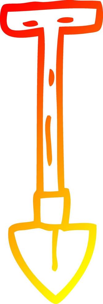 warm gradient line drawing cartoon spade vector