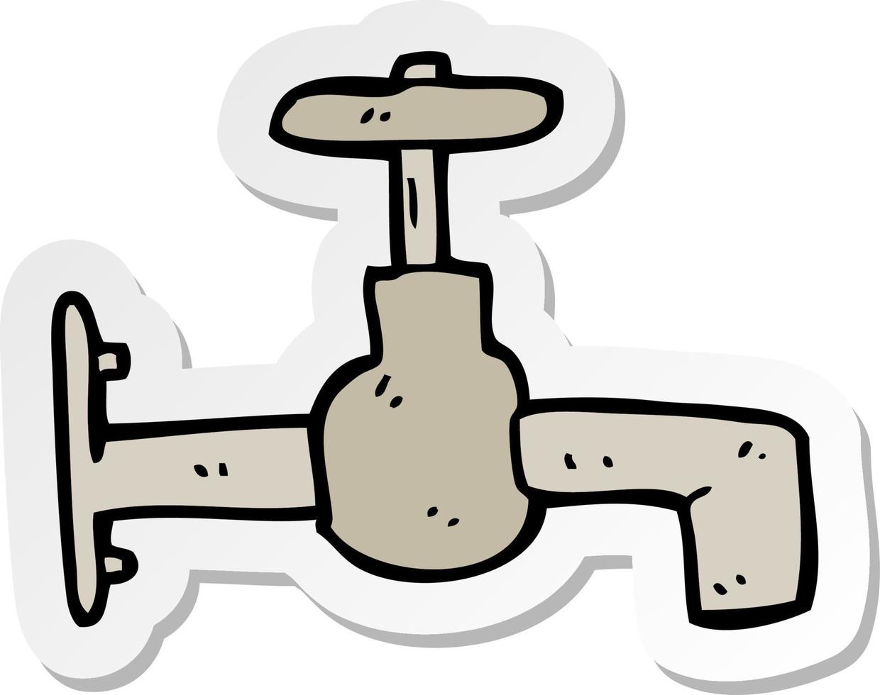 sticker of a cartoon faucet vector