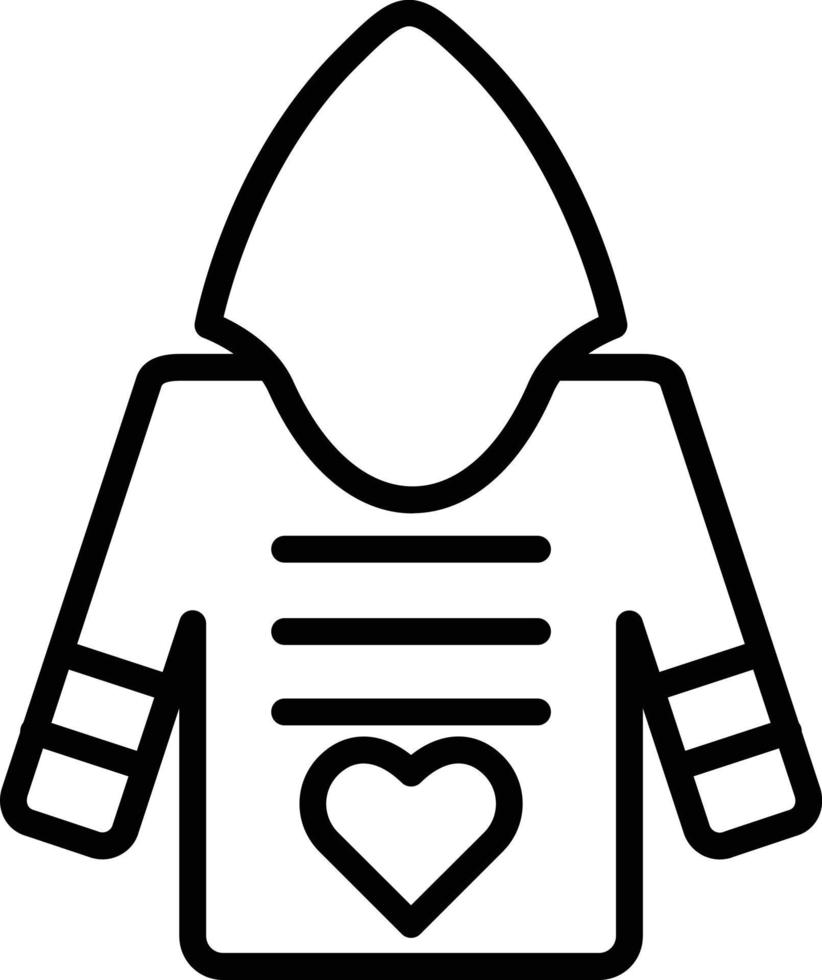 Hoodie Line Icon vector