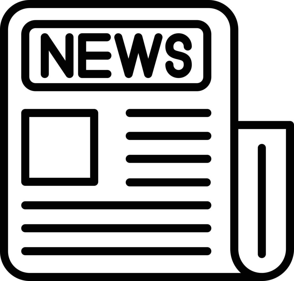 News Paper Line Icon vector