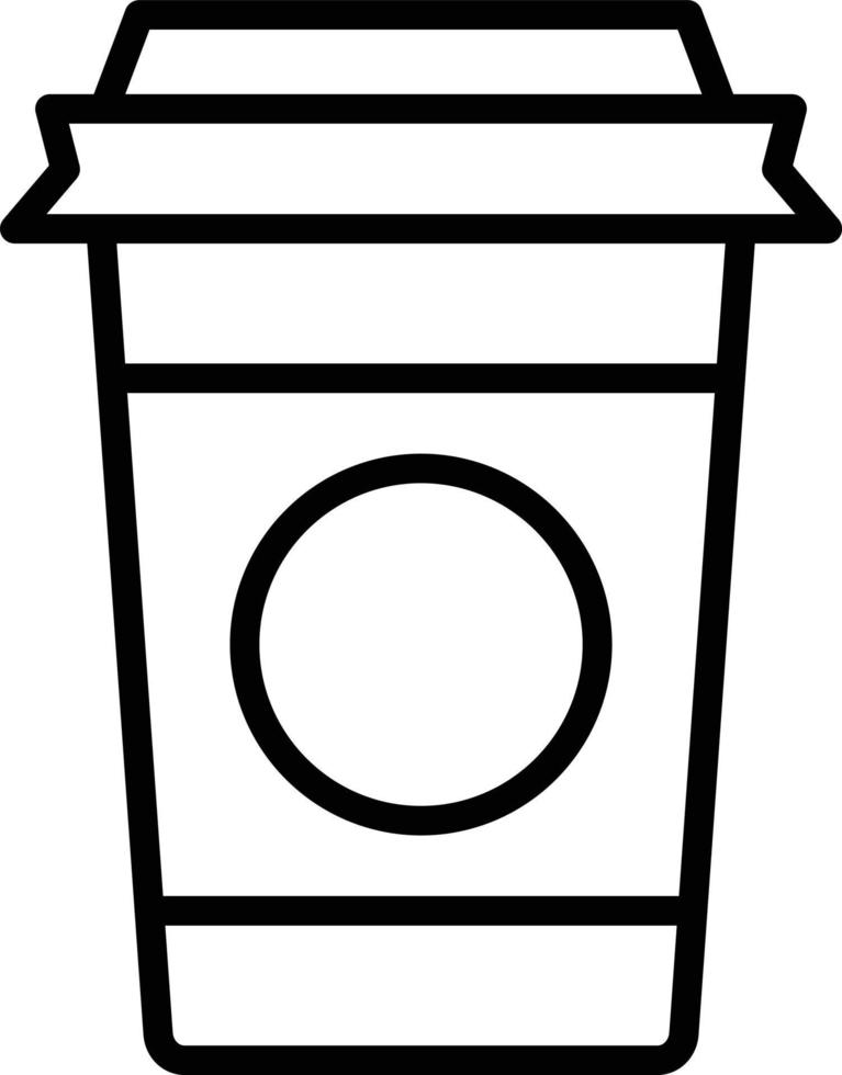 icono de línea de vaso de plástico vector