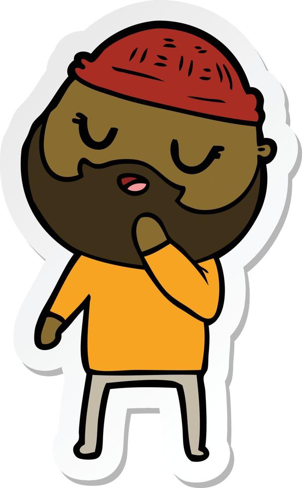 sticker of a cartoon man with beard vector