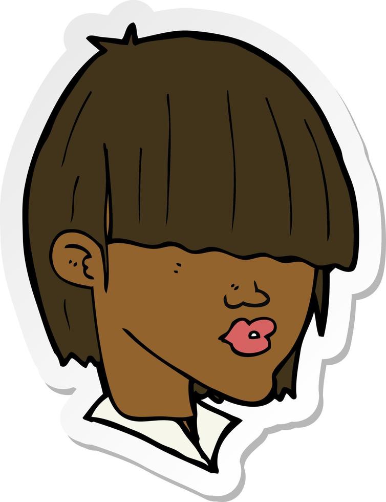 sticker of a cartoon fashion haircut vector