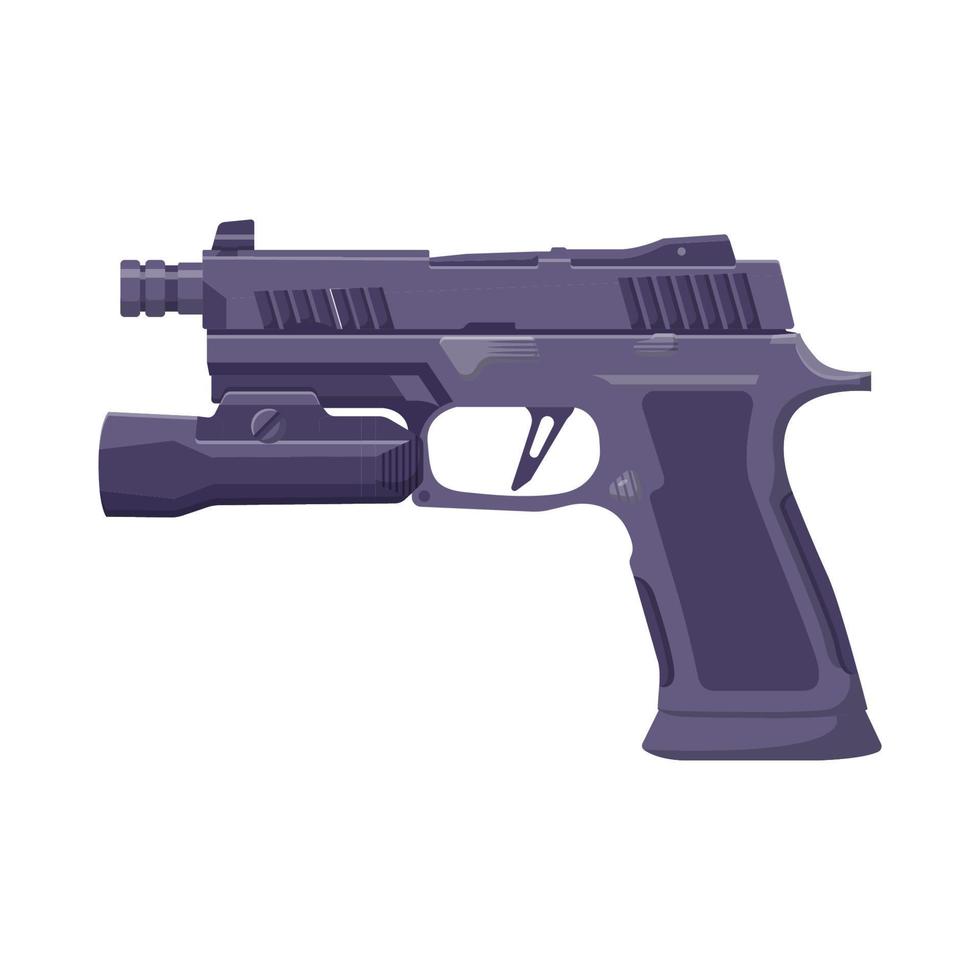 Handgun Flat Illustration. Clean Icon Design Elements on Isolated White Background vector