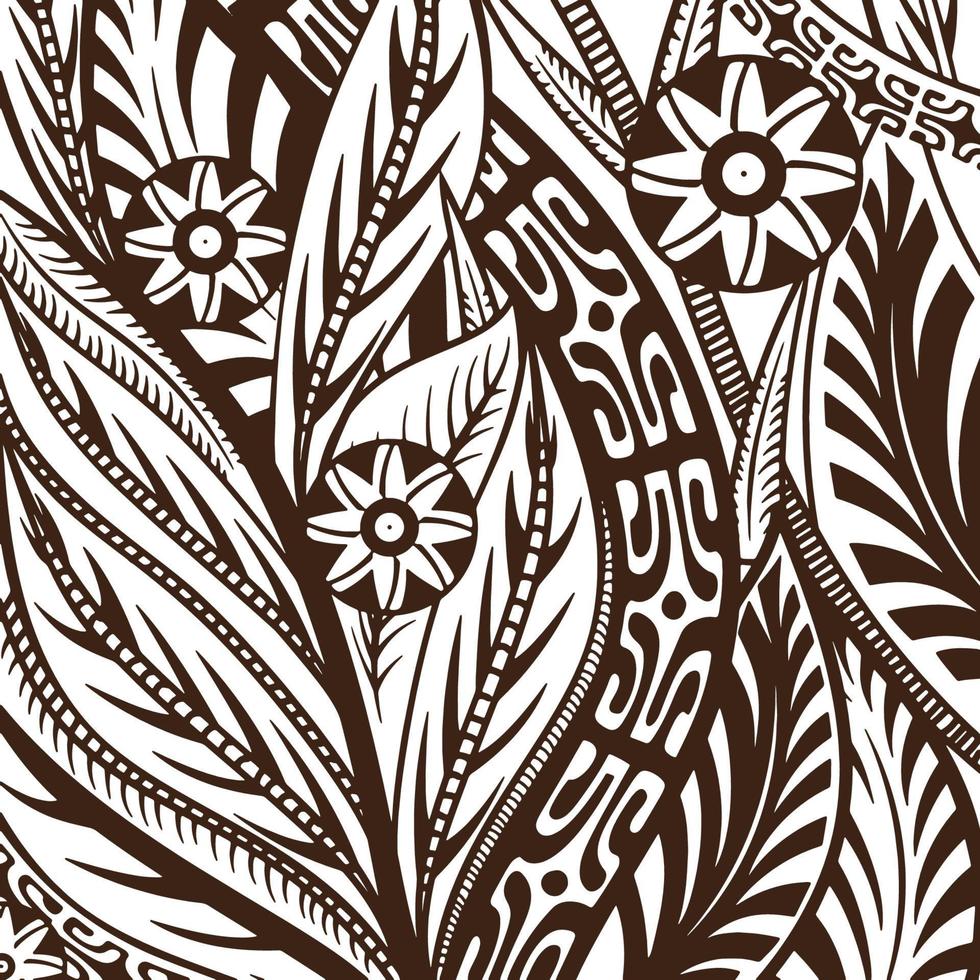 vector patrón tribal y floral