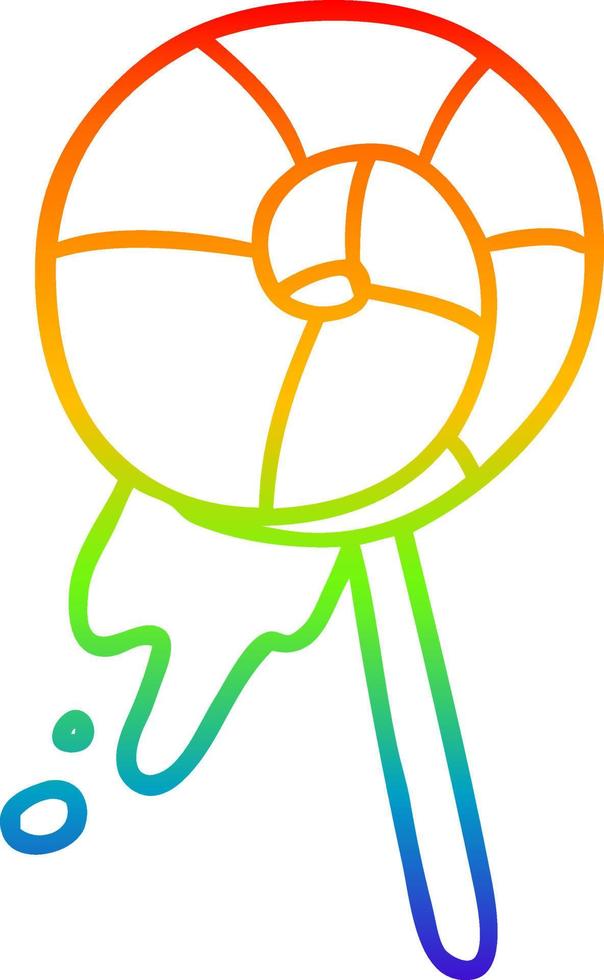 rainbow gradient line drawing traditional lollipop vector