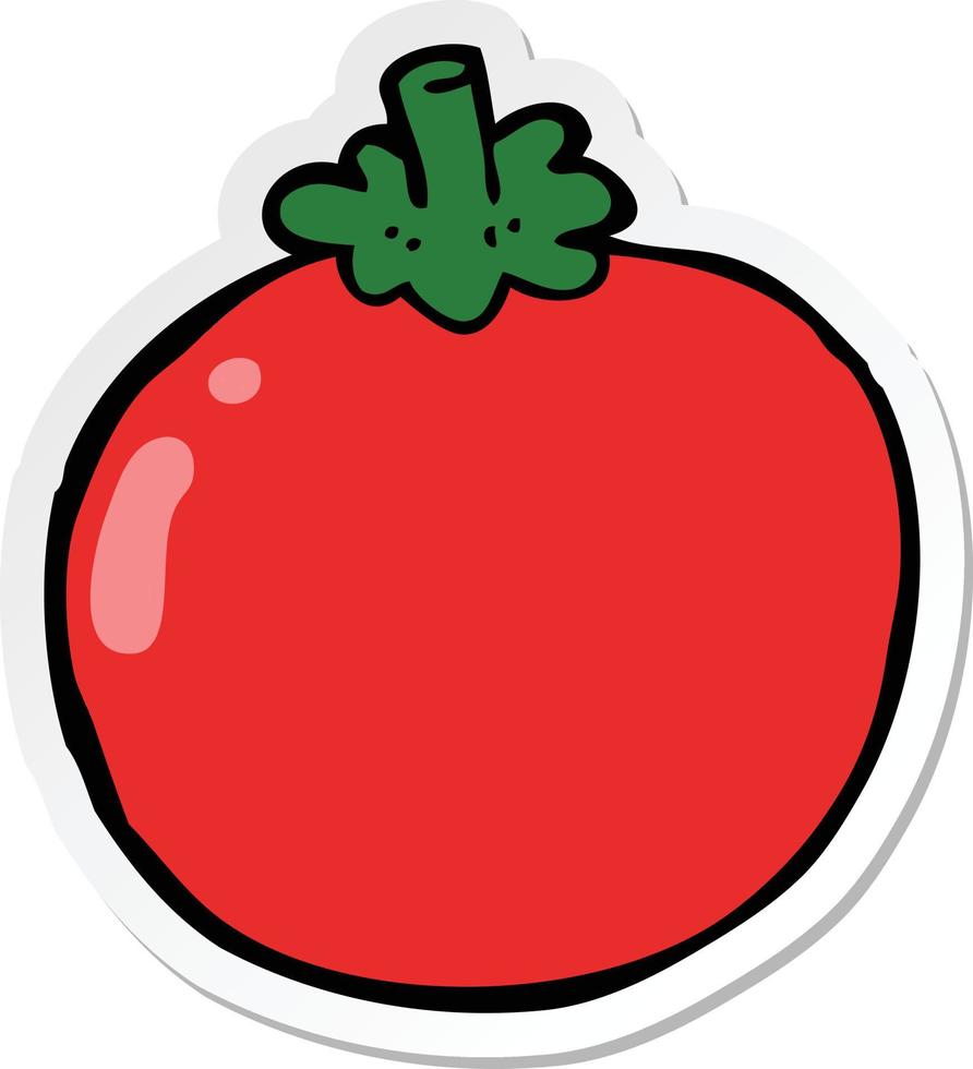 sticker of a cartoon tomato vector