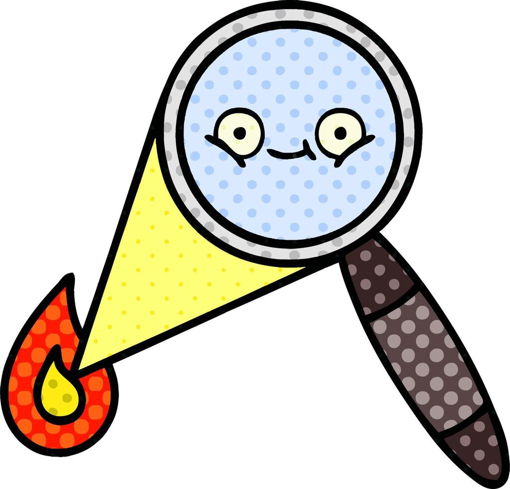 comic book style cartoon magnifying glass vector