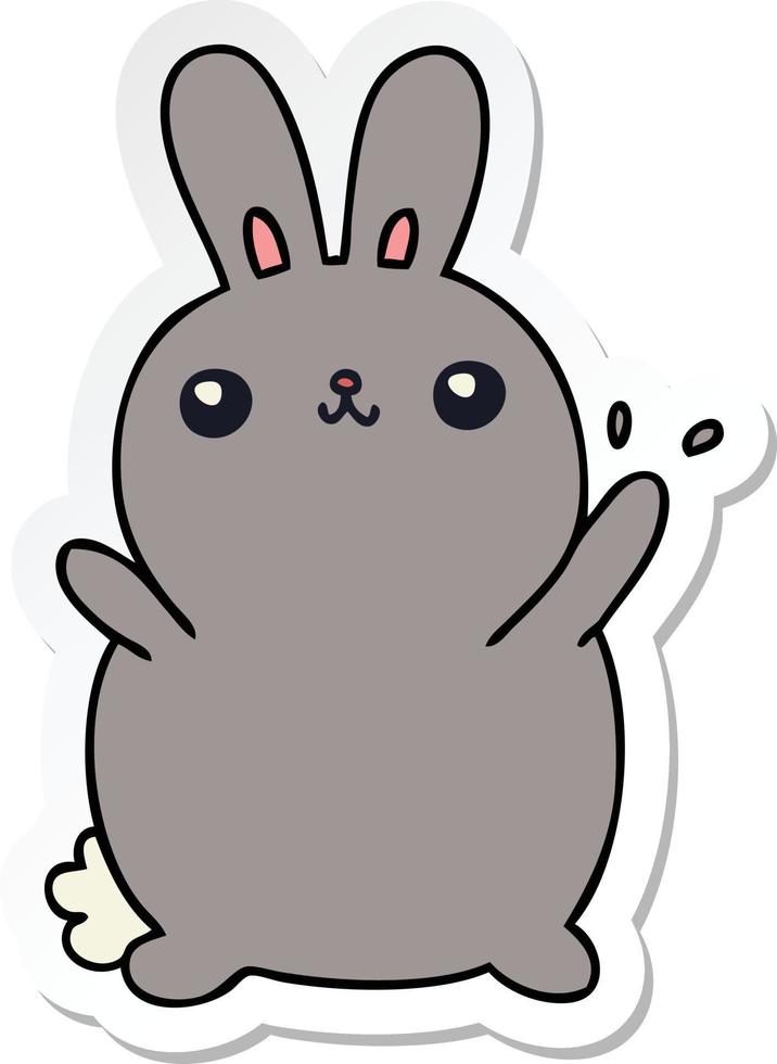 sticker of a quirky hand drawn cartoon rabbit vector