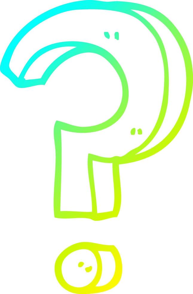 cold gradient line drawing cartoon question mark vector