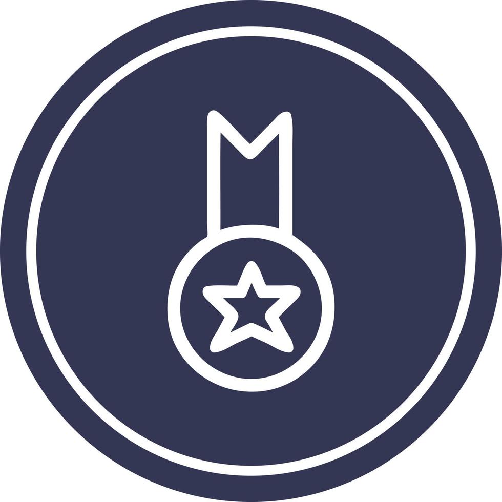 icono circular de premio de medalla vector